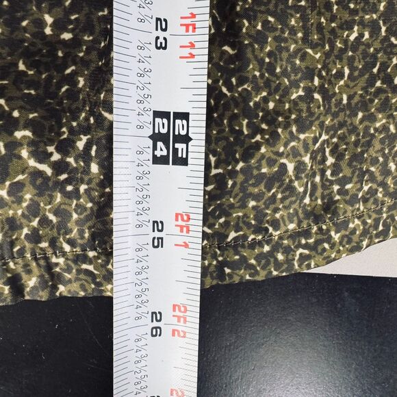 Dolan Blouse XL Green Leopard Abstract Print Flutter Sleeve Dark Academia - Picture 8 of 11